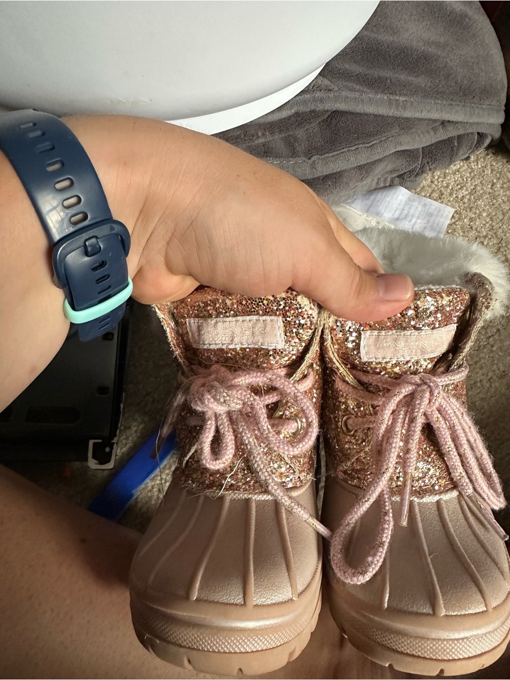 Kids Fur-Lined Glitter Boots